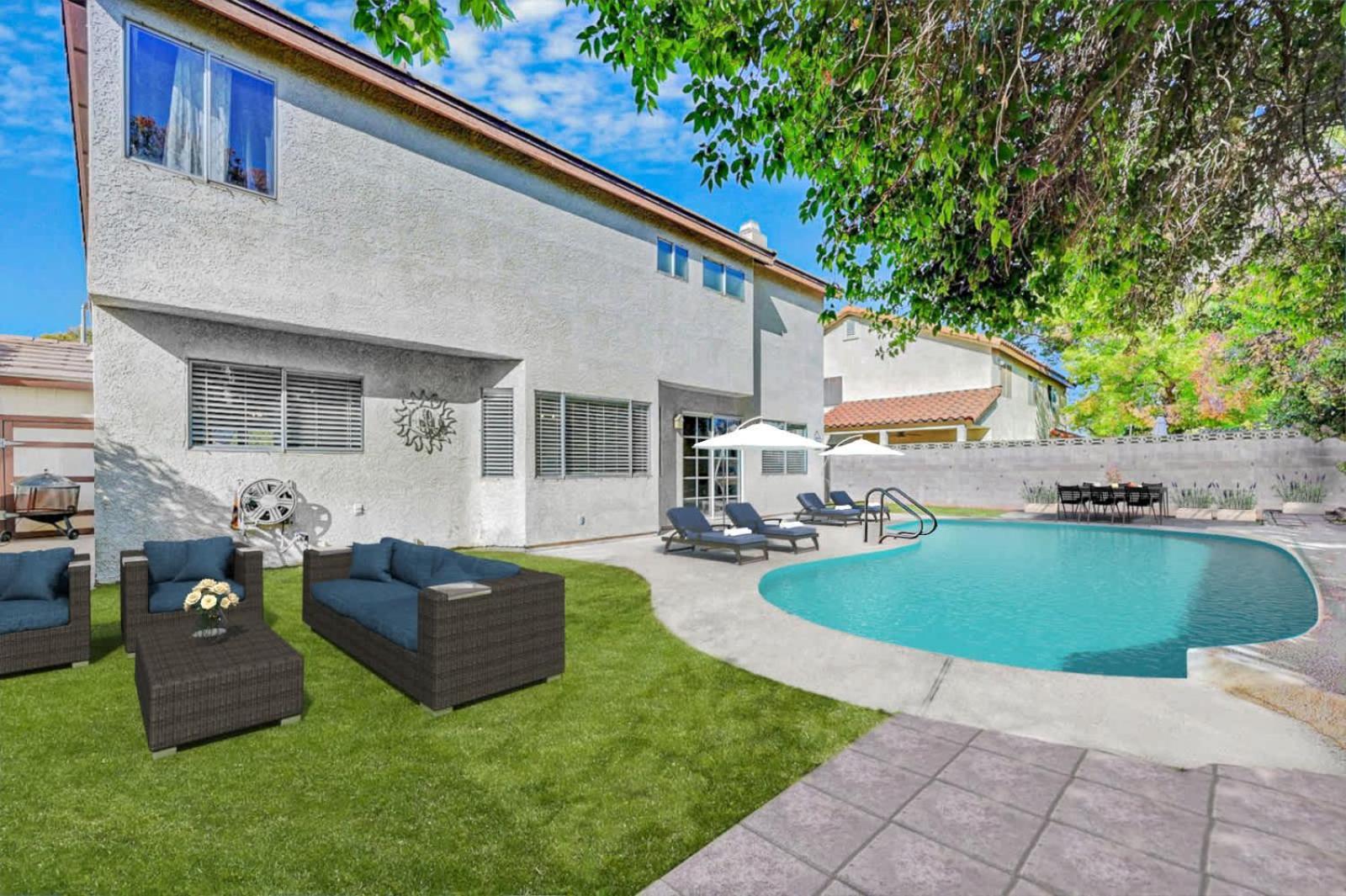 Bright Fun Spacious Home With Pool Лас-Вегас Экстерьер фото